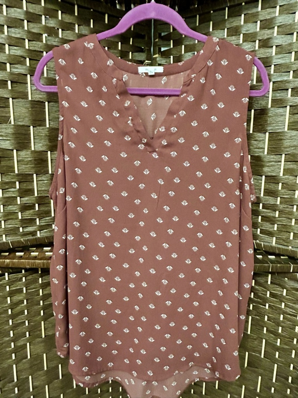Maurices Dusty Rose Sleeveless Floral Print Camisole